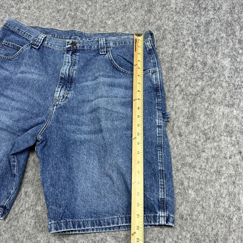 Wrangler Cargo Shorts Mens 40 Blue Denim Carpenter Workwear 10